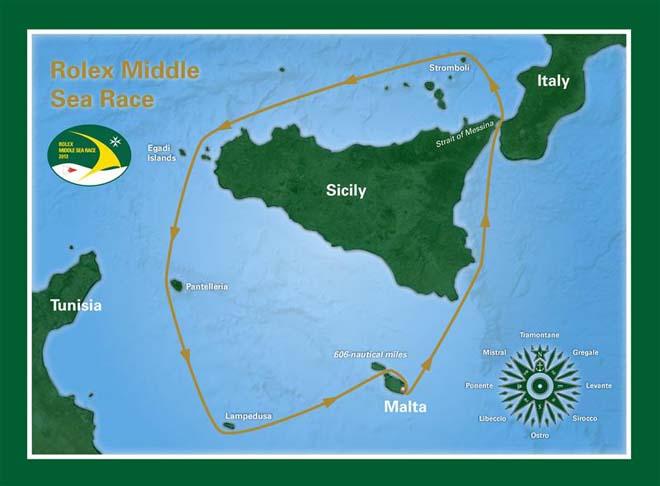 Rolex Middle Sea Race Course Map © Rolex/KPMS